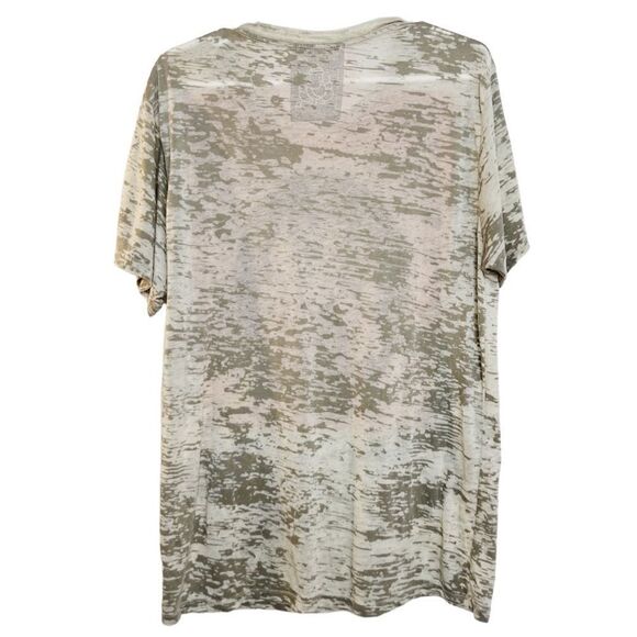Third Eye Threads Semi Sheer Elephant Short Sleeve Shirt Green Grey Large - Picture 3 of 4